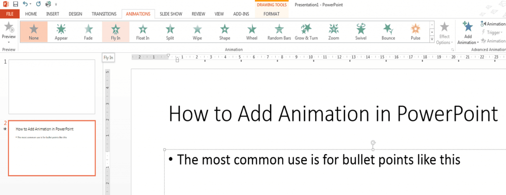 Adding an Animation Effect