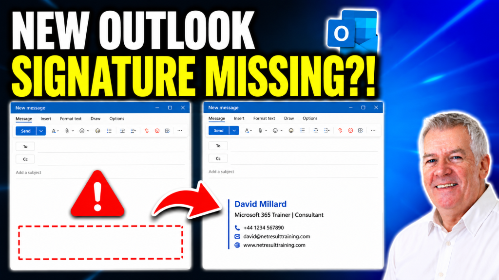 new outlook signature missing b