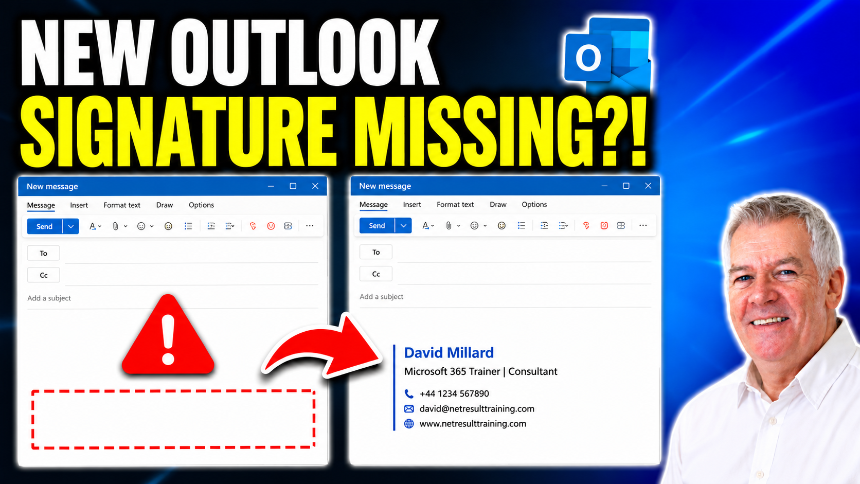 new outlook signature missing b